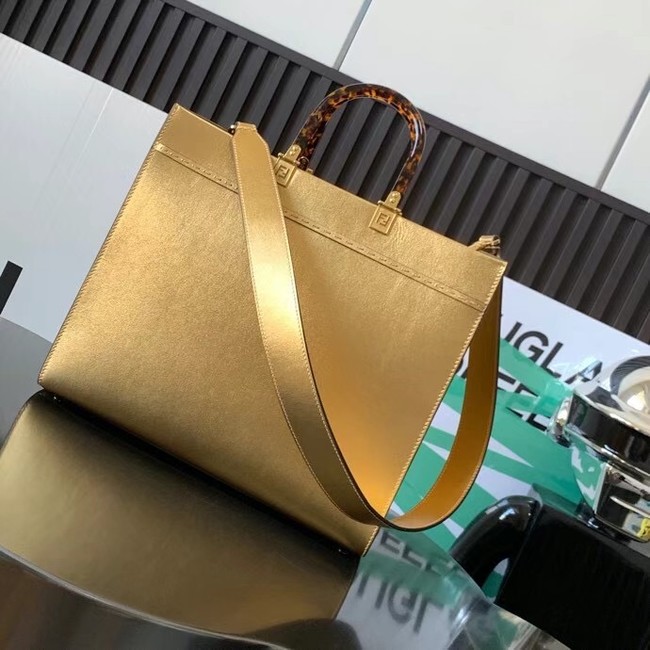 Fendi Sunshine Medium leather shopper 8BH386A gold