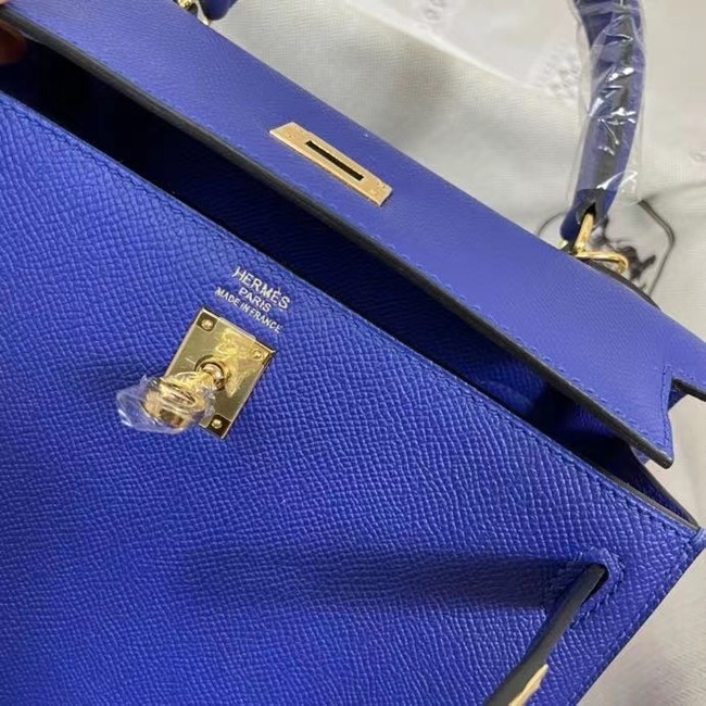 Hermes Kelly 25cm Shoulder Bags Epsom KL2755 Electrooptic blue&gold