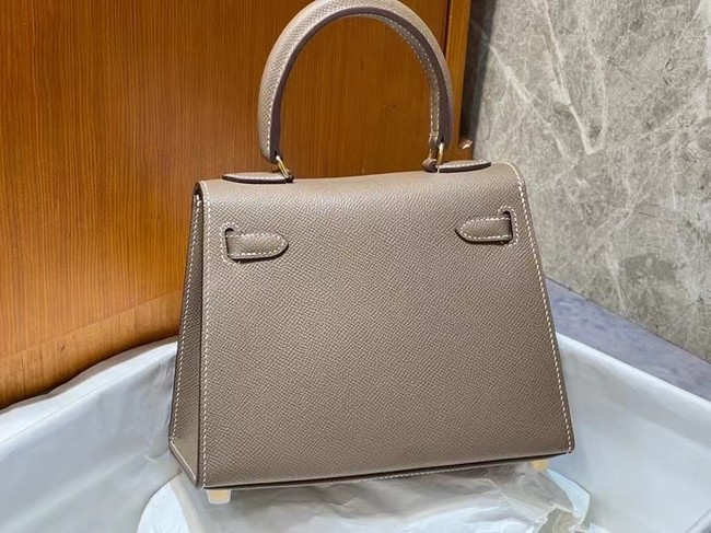 Hermes Kelly 20cm Shoulder Bags Epsom KL2750 gray&gold