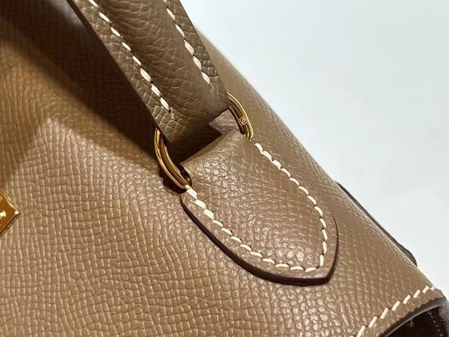 Hermes Kelly 20cm Shoulder Bags Epsom KL2750 gray&gold