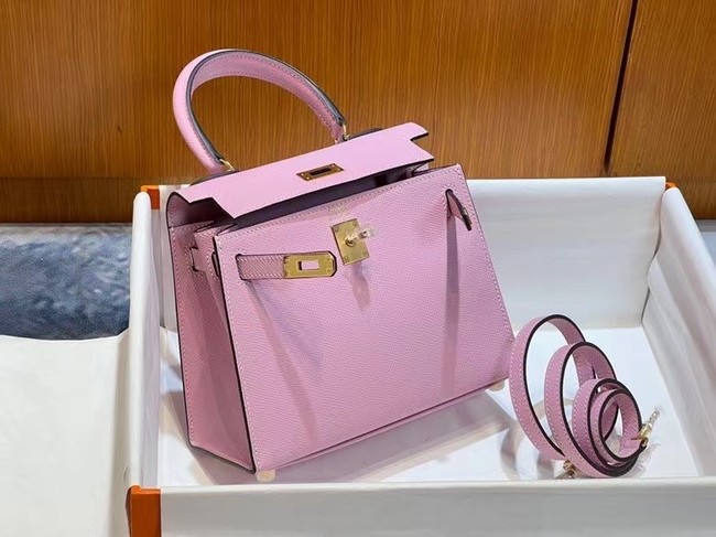 Hermes Kelly 20cm Shoulder Bags Epsom KL2750 light pink&gold