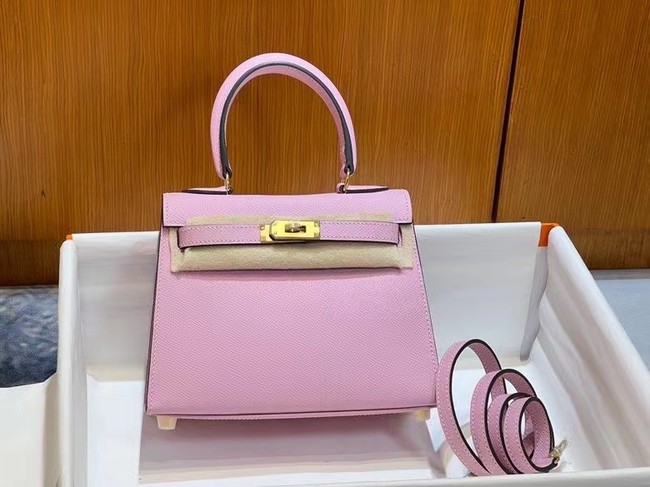 Hermes Kelly 20cm Shoulder Bags Epsom KL2750 light pink&gold