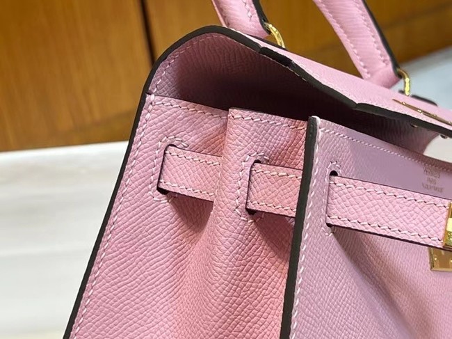 Hermes Kelly 20cm Shoulder Bags Epsom KL2750 light pink&gold