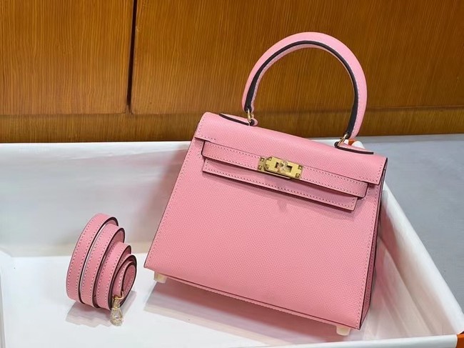 Hermes Kelly 20cm Shoulder Bags Epsom KL2750 pink&gold