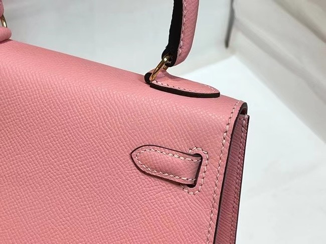 Hermes Kelly 20cm Shoulder Bags Epsom KL2750 pink&gold