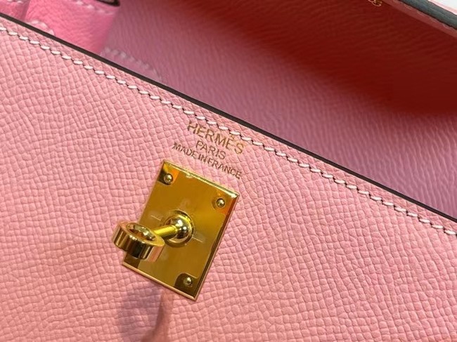 Hermes Kelly 20cm Shoulder Bags Epsom KL2750 pink&gold