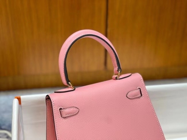 Hermes Kelly 20cm Shoulder Bags Epsom KL2750 pink&gold