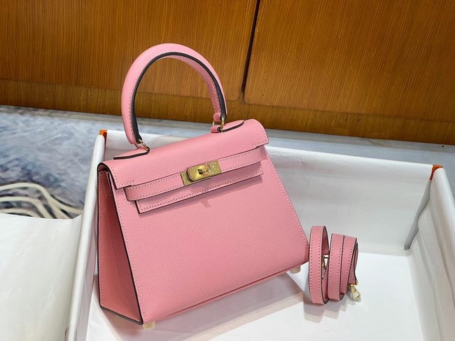 Hermes Kelly 20cm Shoulder Bags Epsom KL2750 pink&gold