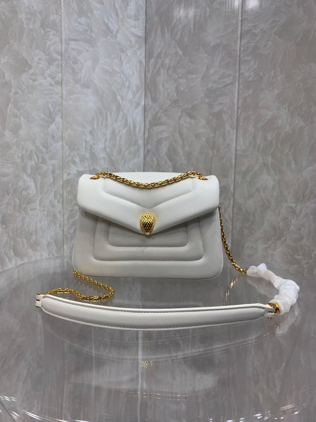 Bvlgari Serpenti Forever leather crossbody bag B282922 WHITE