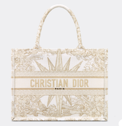 MEDIUM DIOR BOOK TOTE Dior Reve dInfini Embroidery with Gold-Tone Metallic Thread M1296Z