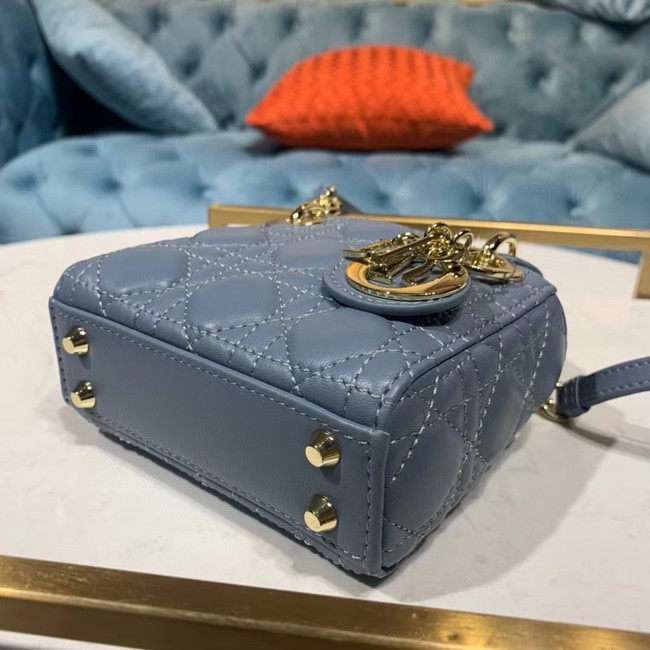 MICRO LADY DIOR BAG Cloud Blue Cannage Lambskin S0856O