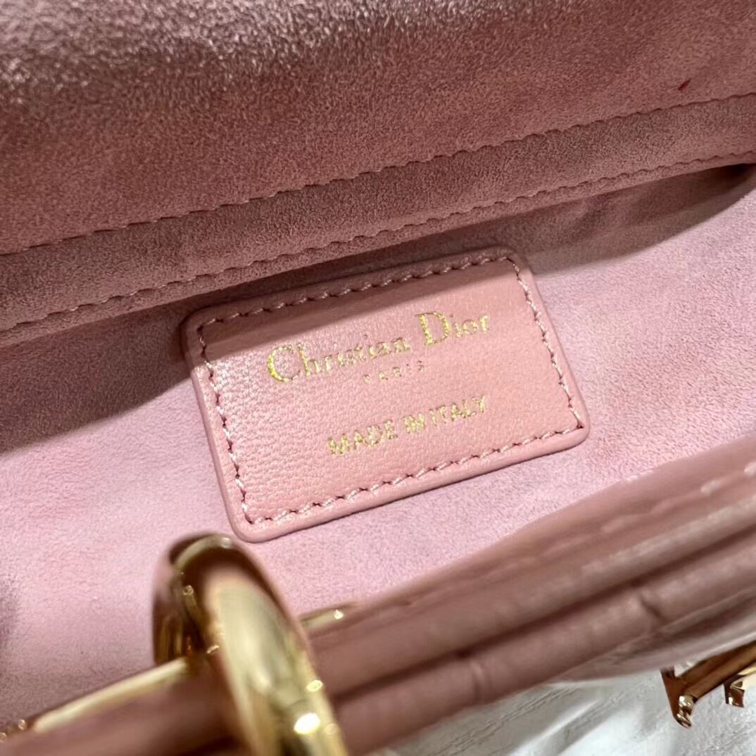 DIOR MICRO LADY D-JOY BAG Cannage Lambskin S0910 pink