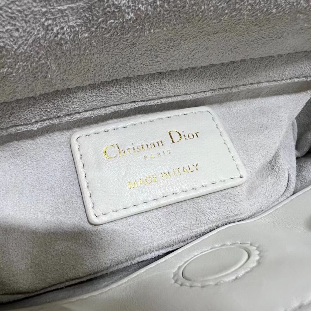 DIOR MICRO LADY D-JOY BAG Cannage Lambskin S0910 white