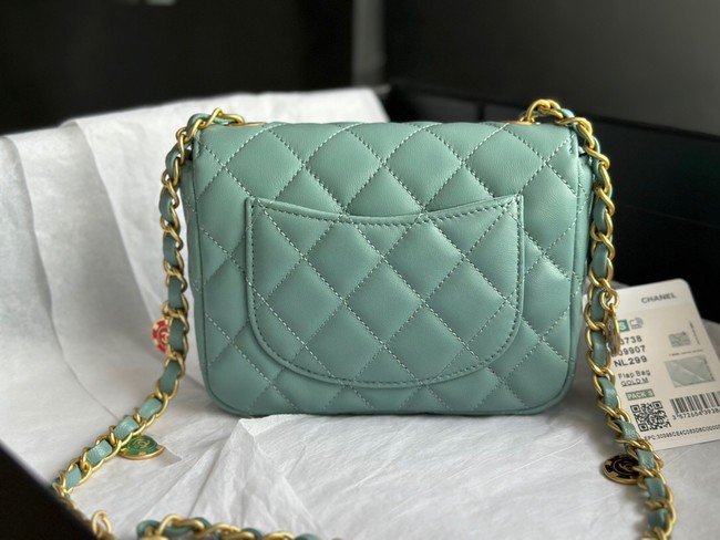 CHANEL MINI FLAP BAG AS3736 light blue