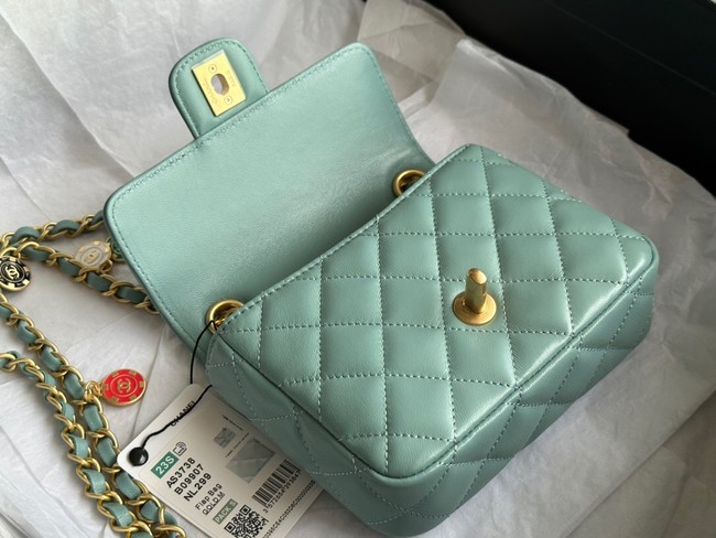 CHANEL MINI FLAP BAG AS3736 light blue