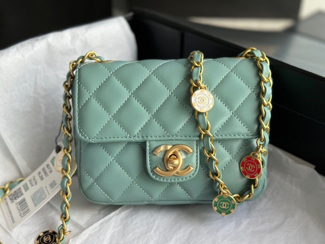 CHANEL MINI FLAP BAG AS3736 light blue