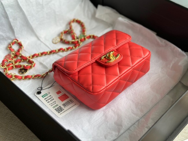 CHANEL MINI FLAP BAG AS3736 red