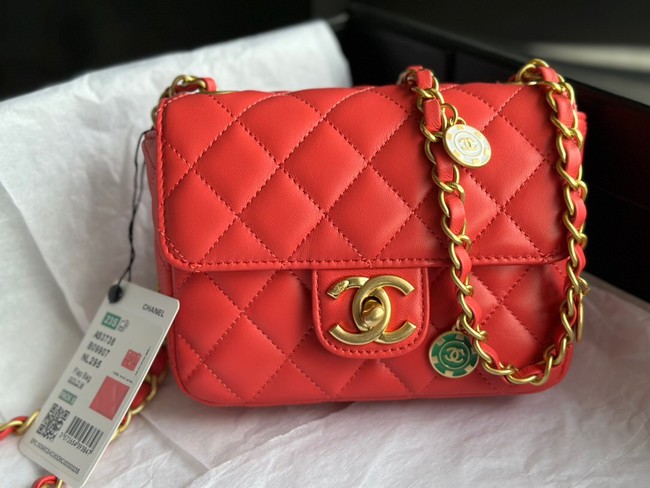 CHANEL MINI FLAP BAG AS3736 red