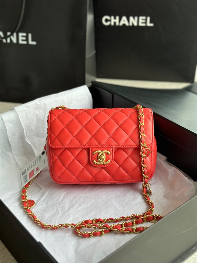 CHANEL MINI FLAP BAG AS3737 red