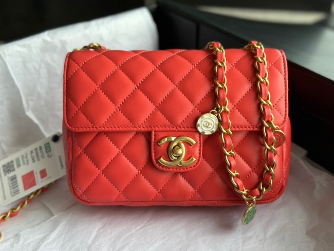 CHANEL MINI FLAP BAG AS3737 red