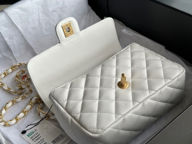 CHANEL MINI FLAP BAG AS3737 white