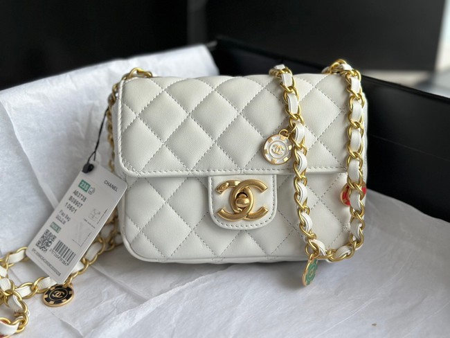 CHANEL MINI FLAP BAG AS3736 white