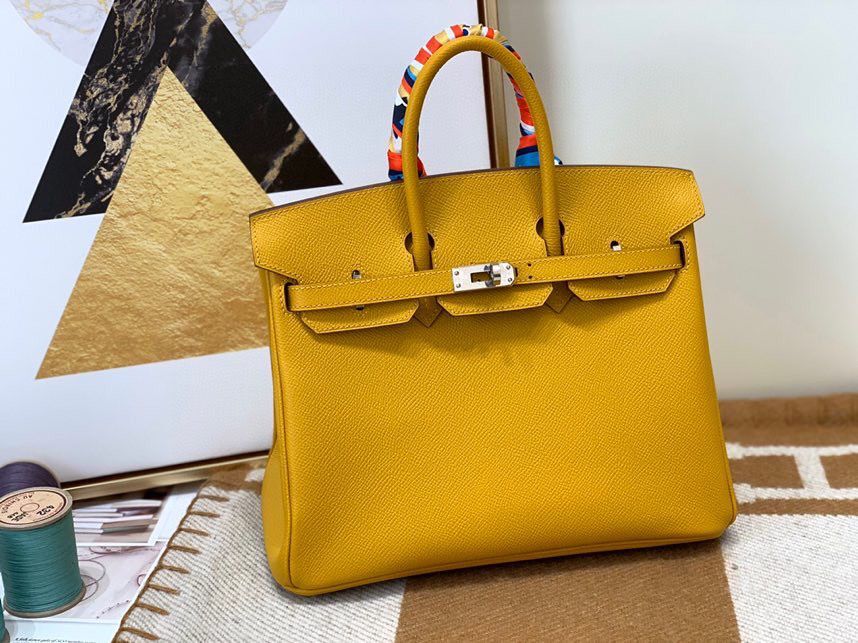 Hermes Birkin Bag Original Epsom Leather 30CM 17825 Amber Yellow