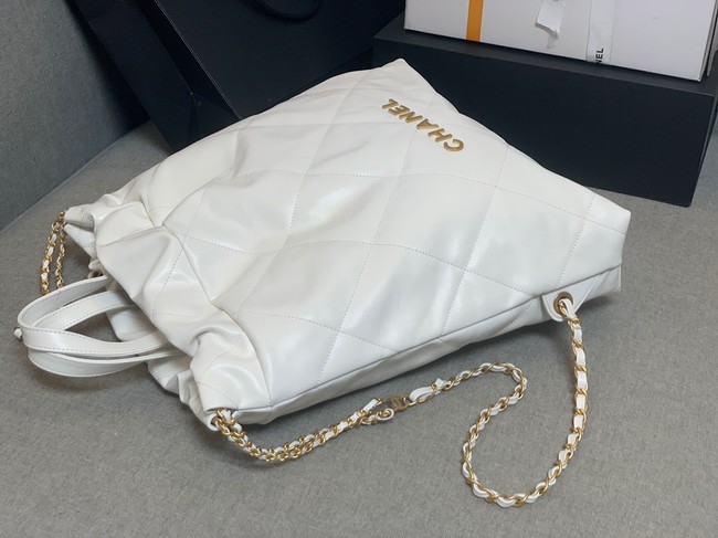 LARGE BACK PACK CHANEL 22 AS3313 WHITE&GOLD