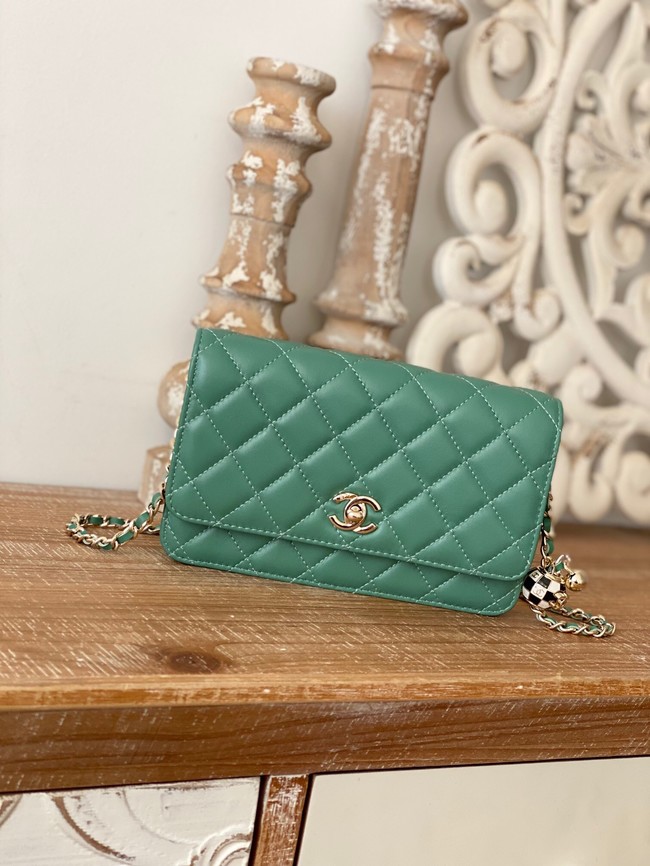 CHANEL WALLET ON CHAIN AP1450 GREEN