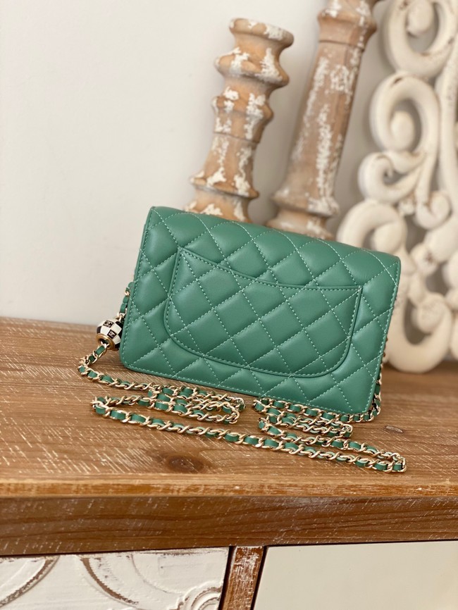 CHANEL WALLET ON CHAIN AP1450 GREEN