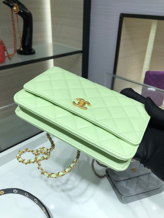 CHANEL WALLET ON CHAIN AP1450 light green