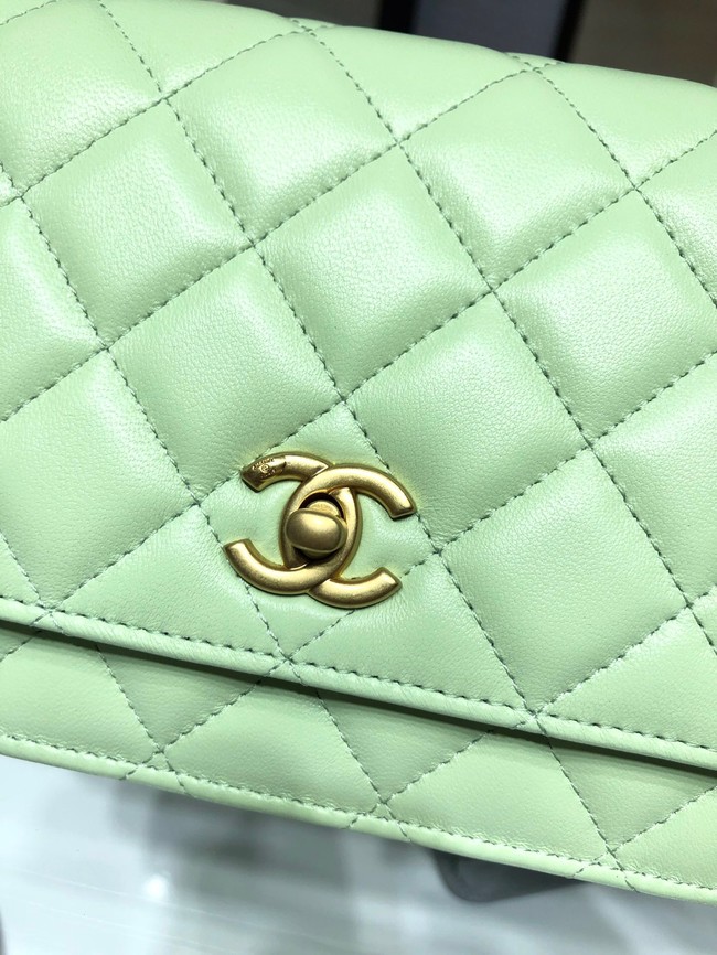 CHANEL WALLET ON CHAIN AP1450 light green