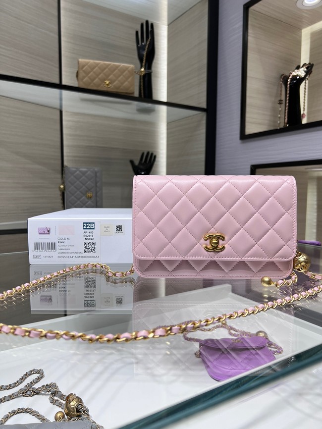 CHANEL WALLET ON CHAIN AP1450 pink