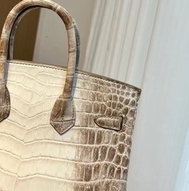 Hermes Birkin 30CM Original South African Nile Crocodile Leather Bag BK30 White&Gray