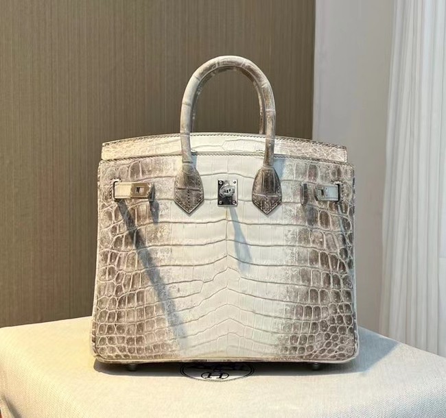 Hermes Birkin 30CM Original South African Nile Crocodile Leather Bag BK30 White&Gray