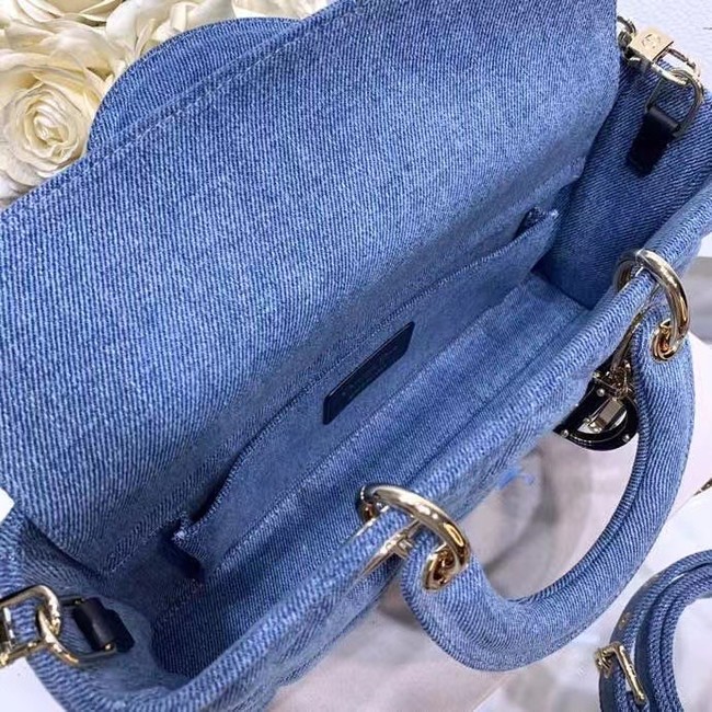 DIOR MEDIUM LADY D-JOY BAG Cannage Denim M0540O blue