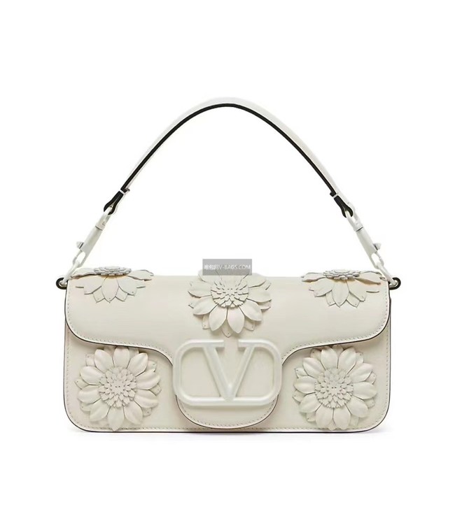 VALENTINO FLORAL TRIM LOCO BAG WB0K30P WHITE