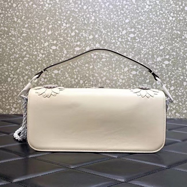 VALENTINO FLORAL TRIM LOCO BAG WB0K30P WHITE