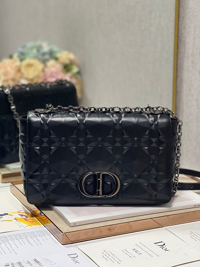 MEDIUM DIOR CARO BAG Cannage Calfskin with Diamond Motif M9241UW black&black