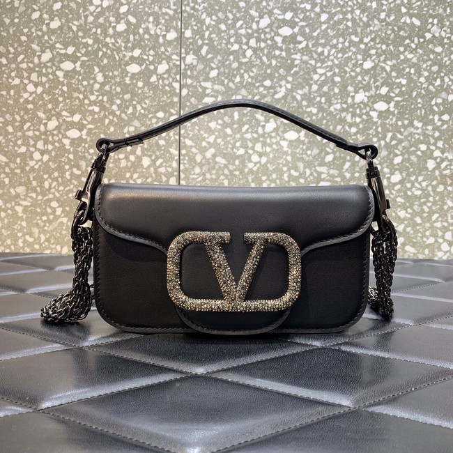 VALENTINO MINI LOCO imitation crystal shoulder bag WB0K53K BLACK