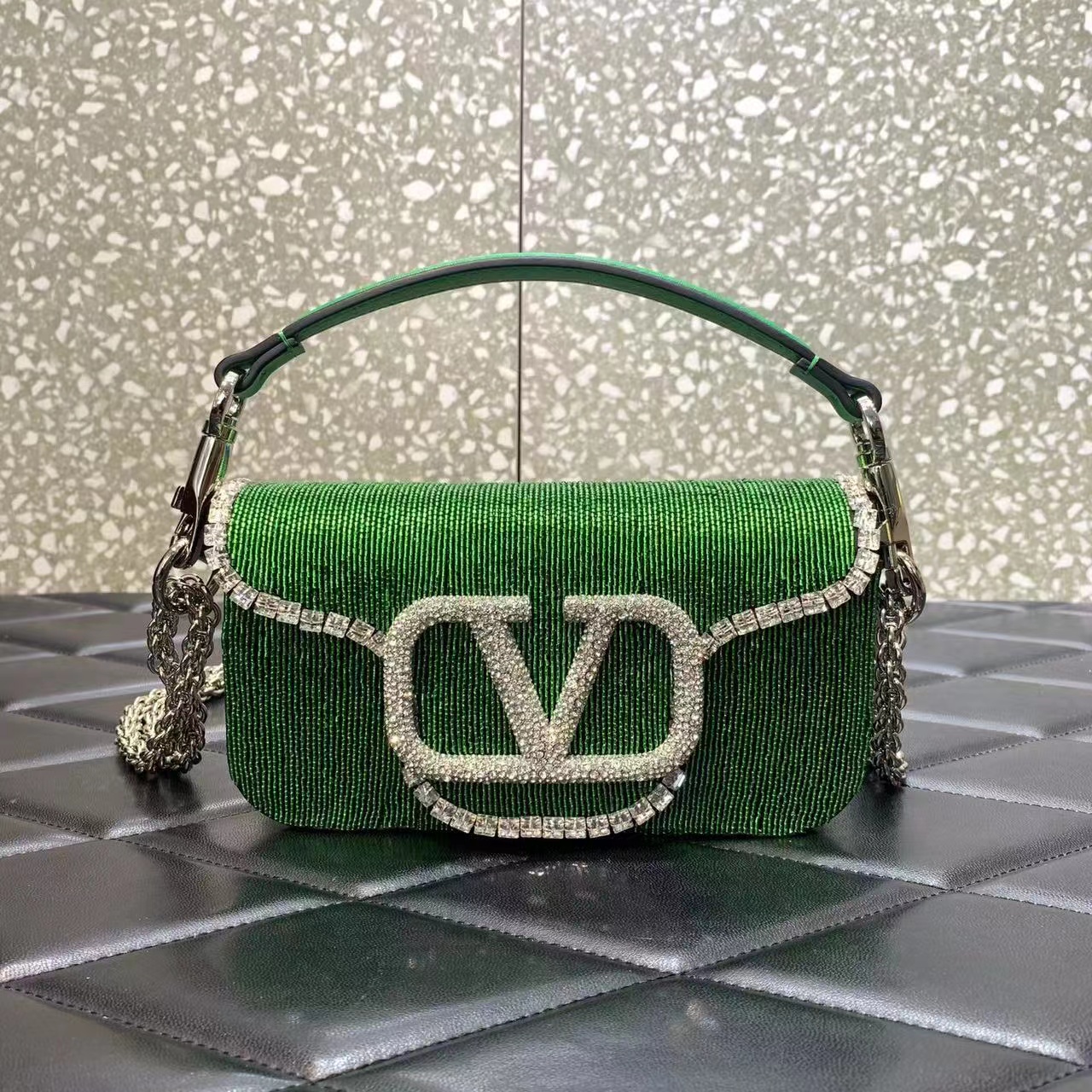 VALENTINO MINI LOCO imitation crystal shoulder bag WB0K55