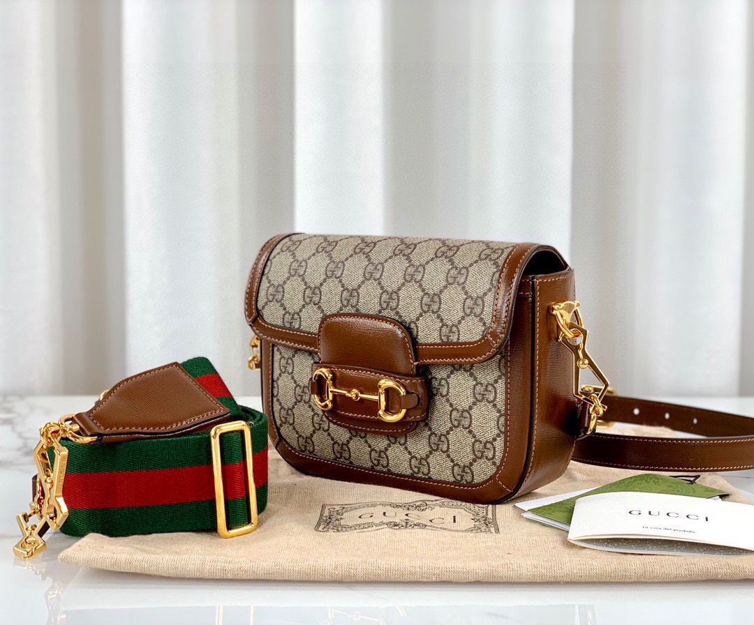 Gucci Horsebit 1955 GG mini bag 658574 brown