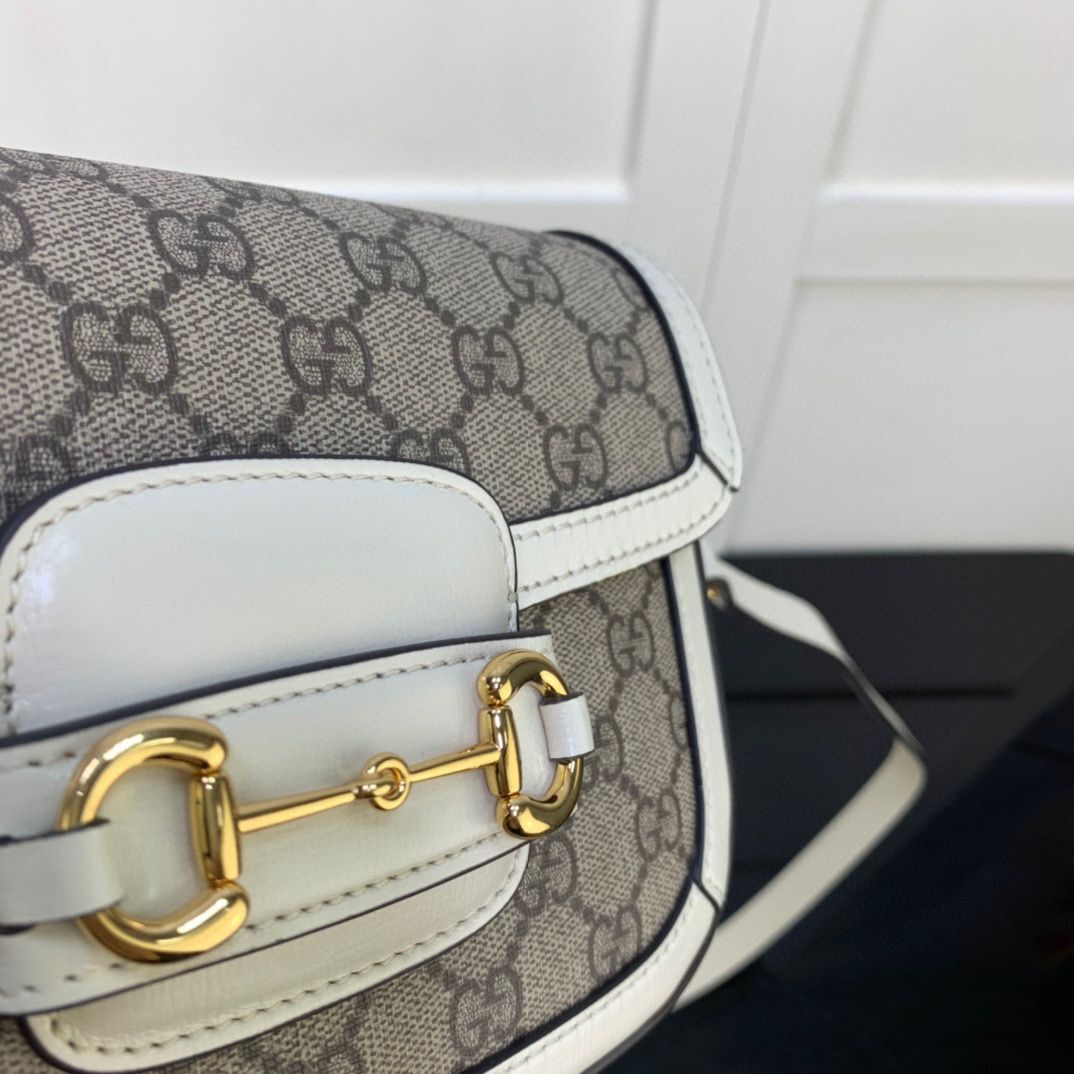 Gucci Horsebit 1955 GG mini bag 658574 white