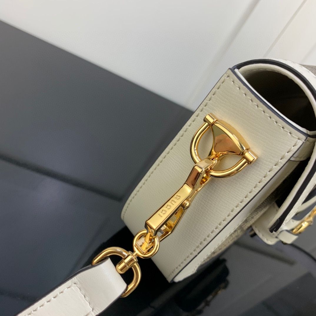 Gucci Horsebit 1955 GG mini bag 658574 white