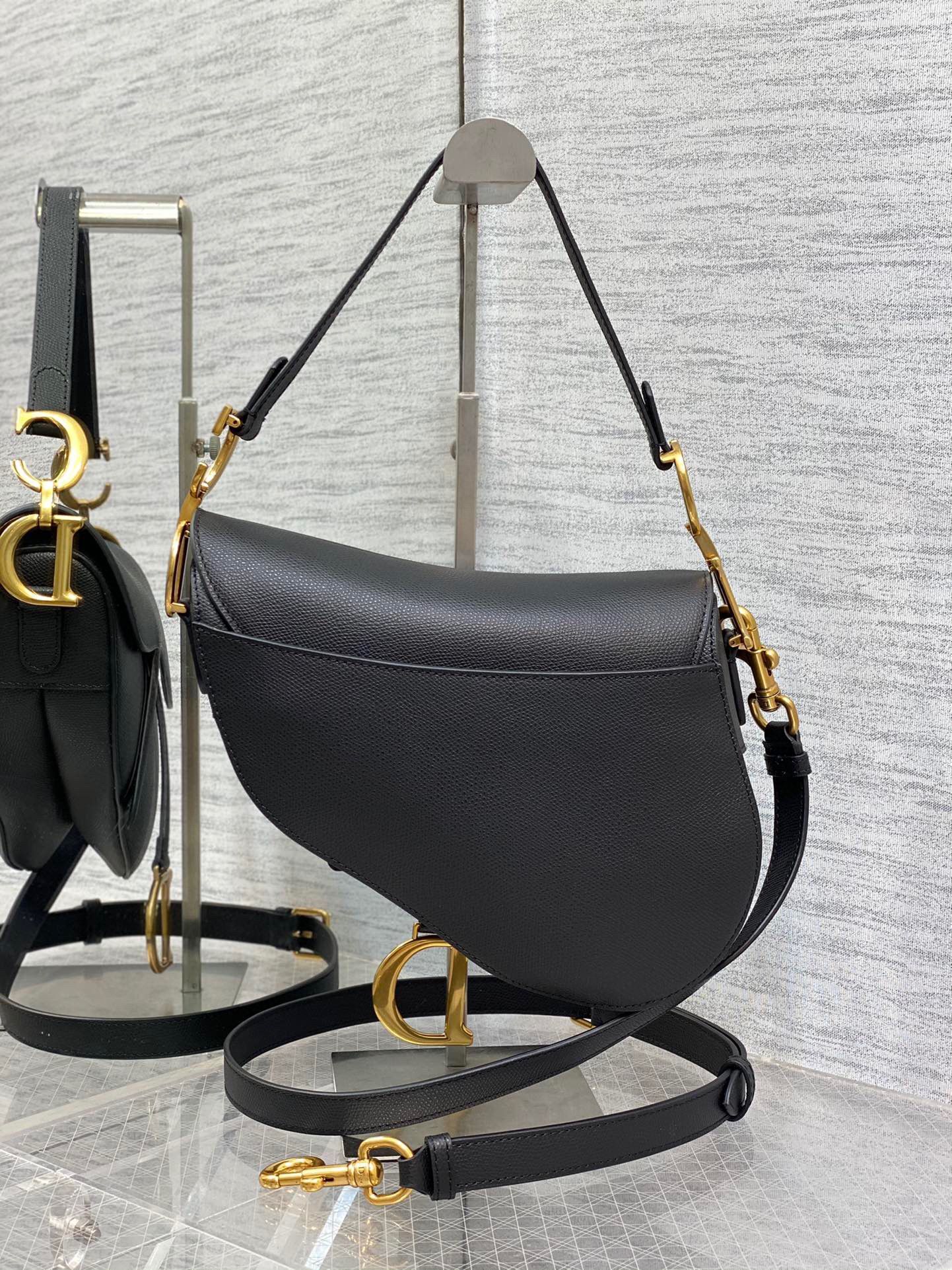 Dior SADDLE BAG Epsom Leather M04463 BLACK
