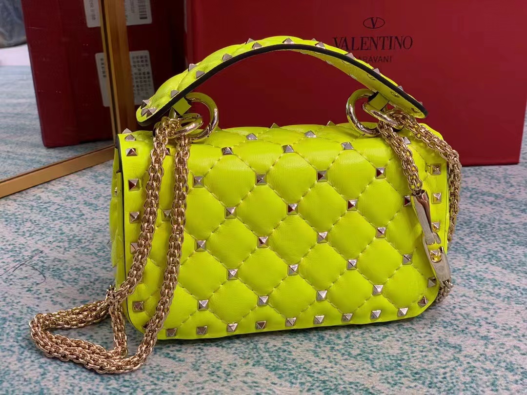 VALENTINO Origianl leather shoulder bag V0123 Pentagram Green