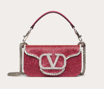 VALENTINO MINI LOCO imitation crystal shoulder bag WB0K53SL pink