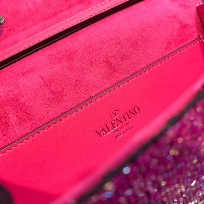 VALENTINO MINI LOCO imitation crystal shoulder bag WB0K53SL pink