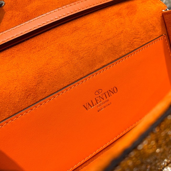 VALENTINO MINI LOCO imitation crystal shoulder bag WB0K53SL orange