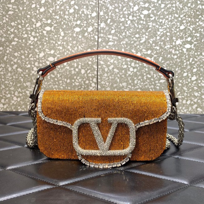 VALENTINO MINI LOCO imitation crystal shoulder bag WB0K53SL orange